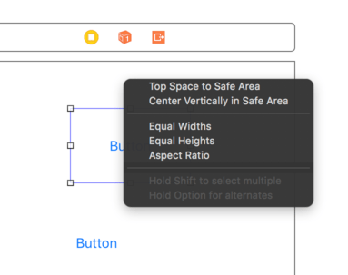Xcode will ask you which Auto Layout constraints you want to make.