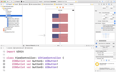 Create three outlets, one for each flag button.