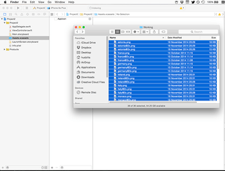 Select all the flag images in Finder.