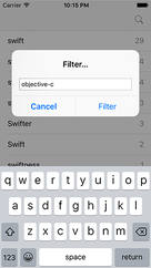 Users can filter either by substring or frequency from a single text field.
