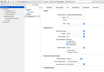 Use the project editor to set the device orientations you want to support.