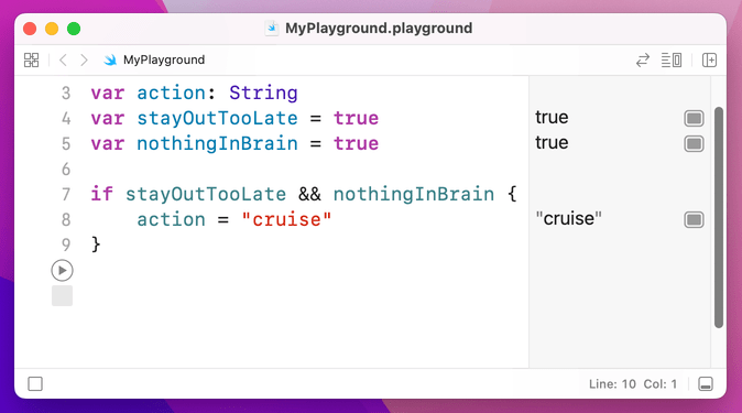 A conditional which checks if both conditions are true.