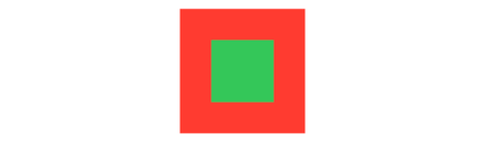 A green square centered within a larger red square.