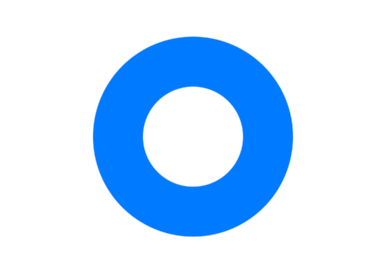 A thick blue circular ring.