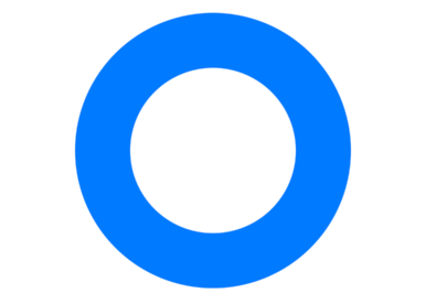 A larger thick blue circular ring.