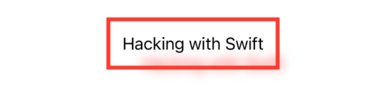 The text “Hacking with Swift” centered in a red rectangular outline. Along the rectangle's bottom edge is a hazy red cloud.