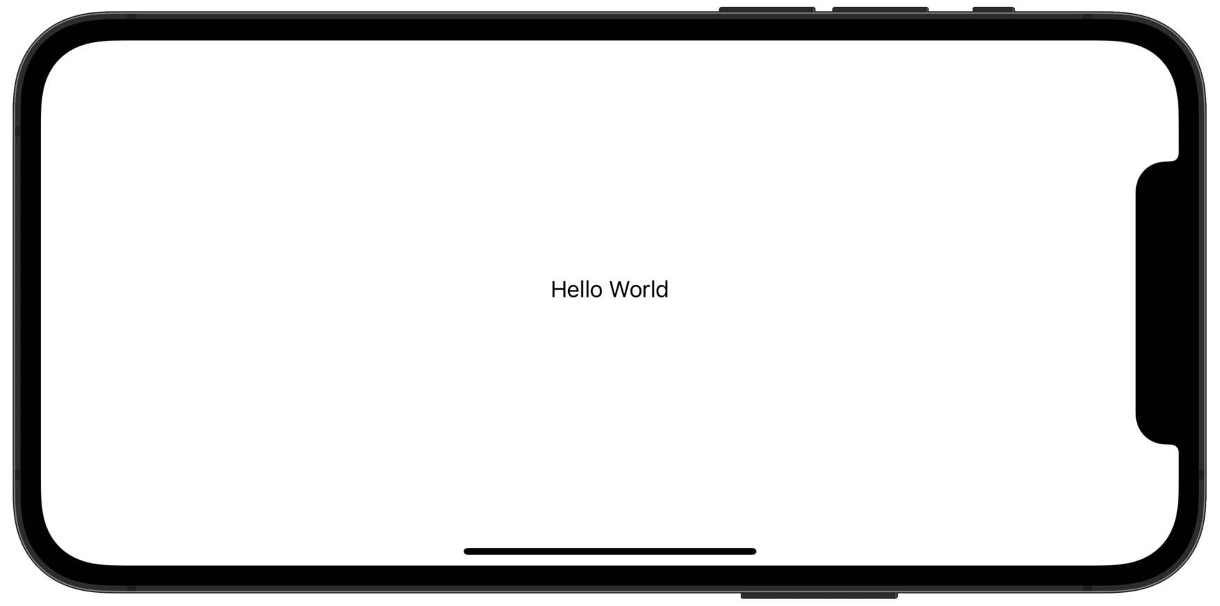 A phone with the text “Hello World” in the center of the screen.