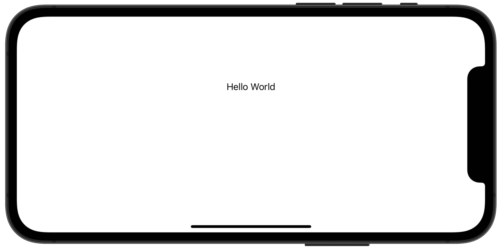A phone with the text “Hello World” two thirds of the way up the screen.