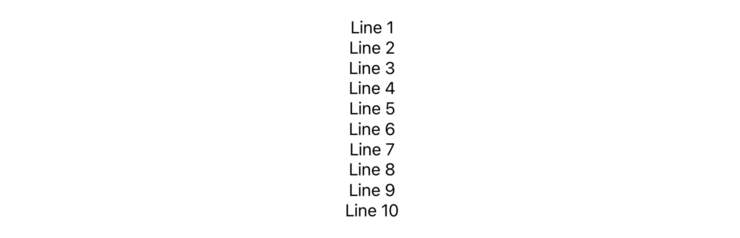 10 lines of text reading “Line 1” through “Line 10”.