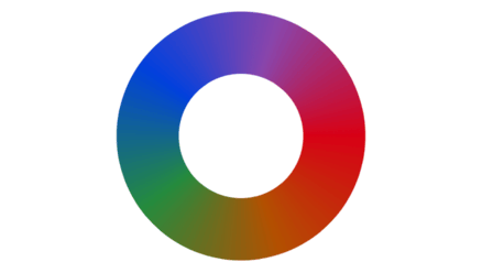 A donut shape colored with a conic gradient transitioning through the colors of the rainbow.