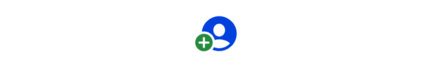 A symbol showing a circular blue person symbol, overlaid with a circular green plus symbol.
