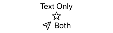 The words “Text Only”. The outline of a star. A paper airplane symbol beside the word “Both”.