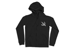 A black hoodie with a white Hacking with Swift logo.